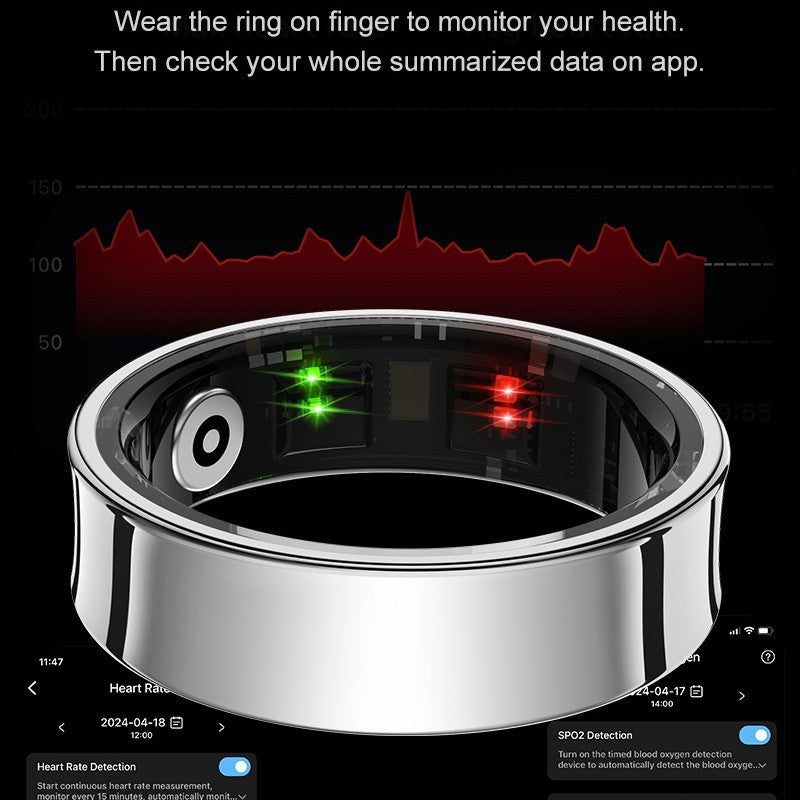 R09 Bluetooth Smart Ring | Heart Rate, SpO₂ & Stress Monitoring | AI Fitness Tracker