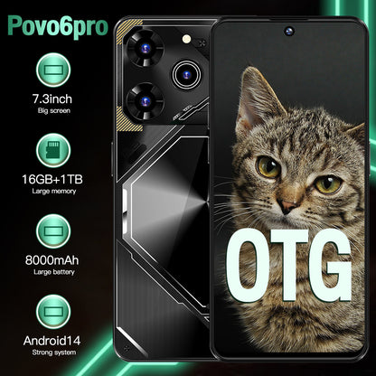 Povo 6 Pro – Smartphone Android | 16GB RAM + 1TB ROM