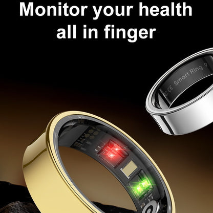 R09 Bluetooth Smart Ring | Heart Rate, SpO₂ & Stress Monitoring | AI Fitness Tracker